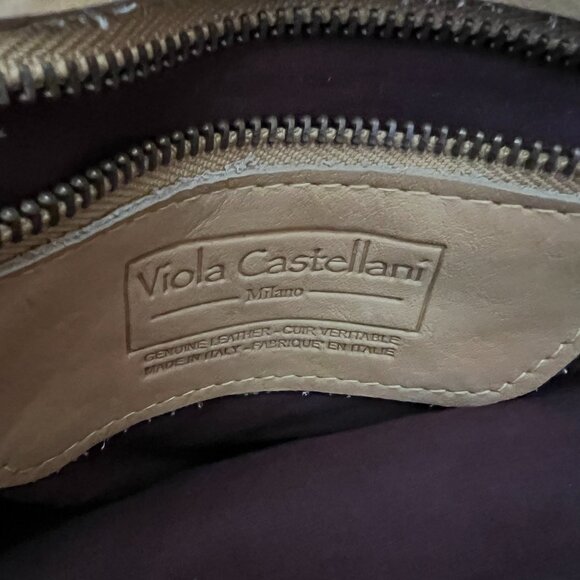 Viola Castellani Leather Backpack w/matching Wallet/wrist purse - Golden Yellow - Picture 4 of 16